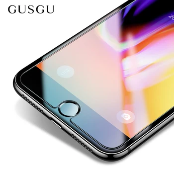 GUSGU 3 kom. / lot kaljeno staklo za iPhone 7 prozirna zaštitna folija zaštitnik ekrana za iPhone 7 8 6 S Plus 5 5S SE 5C