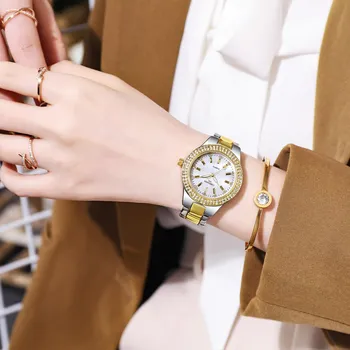 CHRONOS ženski sat rhinestones cijele dial Narukvica od nehrđajućeg čelika Spone luksuzni Trendi ženski ručni sat CH36