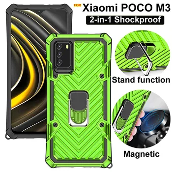 Metalni ring torbica za Xiaomi POCO M3 case magnetski otporna na udarce čvrst Oklop torbica POCO M3 cover tvrda torbica za POCO X3 NFC case cover 360