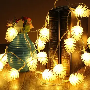 Baterijski pine kvrga niz led svjetla glavni božićno drvce ukrasima гирлянда nevjerojatan svjetlo 30/40 led party night light