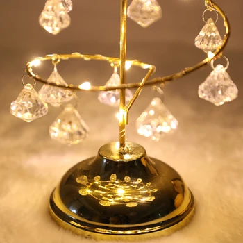 Umjetna Kristalna елочная lampa sa baterijskim napajanjem LED Light with Clear Diamond Shape Table Stand For Home Christmas Decoration D30