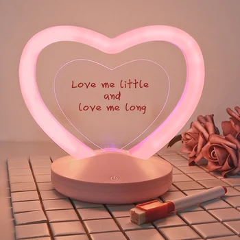 Dodirni prekidač za USB punjenje je prenosiva led svjetiljka za čitanje rođendanski poklon za Valentinovo ukras ljubav Srce poruku nightlight kuće