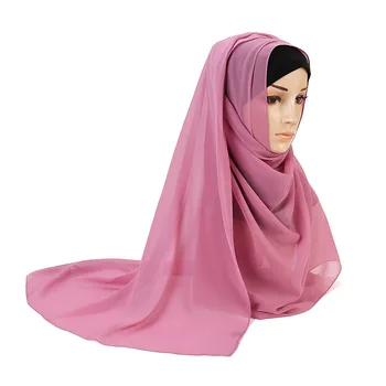 5 kom./compl. jednostavan šifon hidžab, marama žene Šal povez muslimanska glava šalovi, kape islamske duge šalove bandanas Foulard Femme