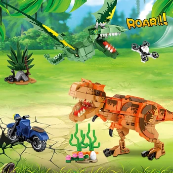Grad jure play svijet mehanički dinosaur cigle tvorac tehnički automobil motocikl gradivni blokovi figurice cigle igračke za djecu