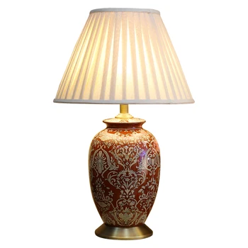 40x65cm luksuzna velike lampe za kineski stil vintage crvene Пайтинговые keramičke stolne svjetiljke za spavaće sobe, dnevni boravak noćni lampe