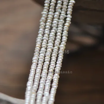 5 * 7 mm ili 3 * 4 mm 2пряди / PAKIRANJE AA prirodno bijeli slatkovodni biseri niti nakit, perle