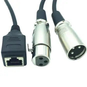 LBSC RJ45 Ethernet Female to 3 Pin XLR ženski i muški adapter je pretvarač kabel