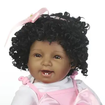 NPK reborn baby doll new design black girl doll vinil silikon dječji modni dar za djecu za Božić