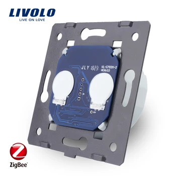Prekidač ZigBee Livolo EU standard, temelj prekidača svjetla zid, zaslon osjetljiv na dodir, inteligentne, bez staklene ploče, AC 220~250V,VL-C702SZ