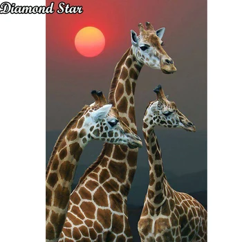Puni kvadratnom Dijamant Dijamant 5D DIY Dijamant slikarstvo i divljih životinja žirafa Dijamant vezeni goblen križem gorski kristal mozaik poklon