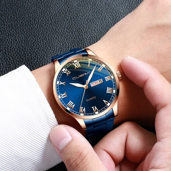 CUENA 2019 gospodo nove poslovne sat sa čeličnim pojasom kalendar kvarcni sat reloj hombre 2019 ručni satovi visoke kvalitete replika satova