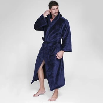 Muškarci svakodnevno kimono ogrtač Jesen Zima flanel duge haljine debele tople pidžame plus veličina 3XL spavaćica muške casual kućna odjeća