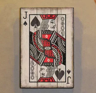 Klasicni kartice drveni poker dekor zid znak vintage Home Dekor za Znak hotel/caffe /bar