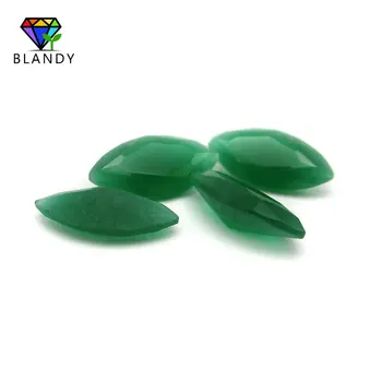 Veličina 1.5x3~8x16mm Markiza oblik stroj izrezati zeleno staklo kamen perle, Malajski žad boja sintetičkih dragulja za nakit