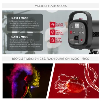 Neewer Photo Studio Strobe Flash Lighting Kit: Монолайт s kopčom Bowens, stalak, софтбокс,velika torba za studijske video zapisa