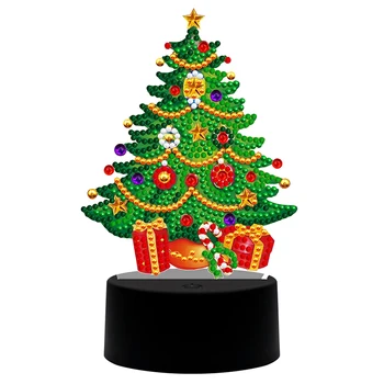 DIY Dijamant slikarstvo 7 boja LED Light Pad DIY Obrtni križ Dijamant vez Božićno drvce noćno svjetlo Božićni poklon