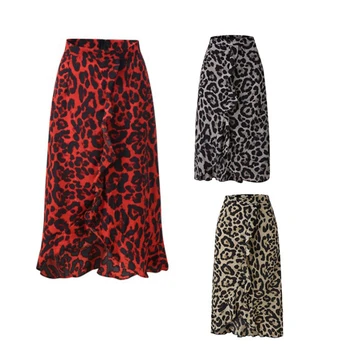 2020 Ljeto Seksi Žene Čipke Suknje Visokog Struka Ukrašen Slobodan Duge Završiti Suknje Dame Leopard Plaža Boho Elegantan Ženski Suknja