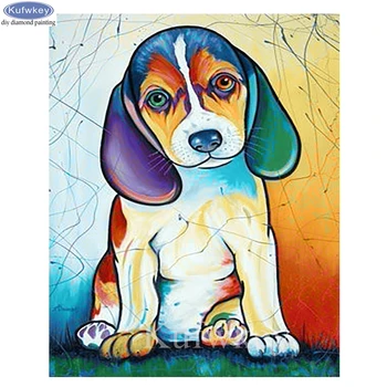 Beagle je Pas,Full,Diamond Embroidery,DIY,5D,Diamond Painting Cross Stitch pet dog,3D Diamond Mosaic patterns,rukotvorina B702