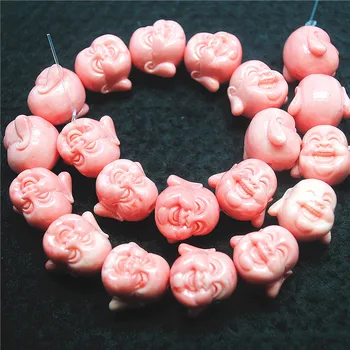 20шт pink Osmijeh Buddha glave s rupom 18x25MM 12X15MM perle, pribor, nakit zaključke DIY nakit Besplatna dostava