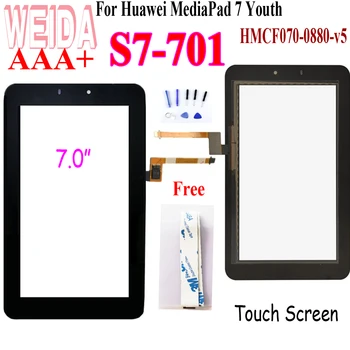 Od 7 inča za Huawei MediaPad 7 Youth S7-701 zaslon osjetljiv na dodir za Huawei S7-701U S7-701W HMCF070-0880-V5 zamjena zaslona osjetljivog na dodir