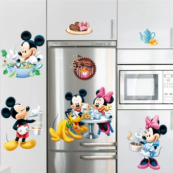 Disney mickey minnie mouse pluto kuhanje wall stickers home decor dnevni boravak crtani naljepnice za zid, PVC freska umjetnost diy plakati
