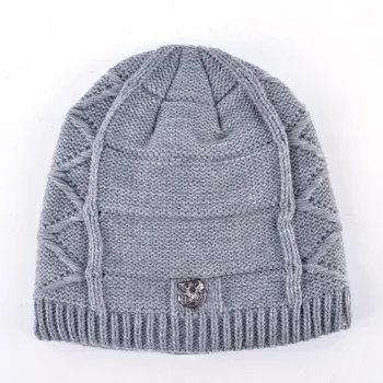 Unisex gorro metalni pribor šešir gospodo pletene vunene kape jednobojnu svakodnevne kape za žene zimske lubanje deblji kape kosti