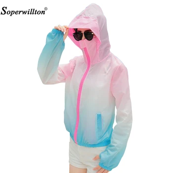 Soperwillton ljetna odjeća rainbow boja sunce UV zaštita Odjeća ženska jakna sa kapuljačom tanak prozračni plaža Кардига kaput