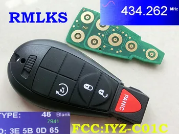 Daljinski za pametan ključ 434 Mhz PCF7941 čip prikladan za Chrysler 300 Town & Country Car Key Remote M3N5WY783X / IYZ-C01C bez ključa Control