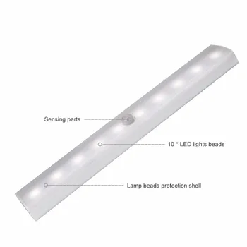 10LED PIR Motion Sensor Light Automatic Light Stairs Sensoring LED Night Light For Closet Bedroom Used 4*AAA Baterije
