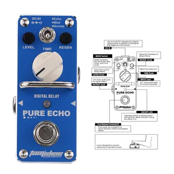 AROMA APE-3 Guitar Effect Pedal Pure Echo Digital Delay Electric Guitar Pedal Mini Single Effect with True Bypass