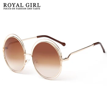 ROYAL GIRL novi high-end elegantan cijele mrežna okvir sunčane naočale Žene ogledalo gradijent je sunčane naočale nijanse prevelike naočale ss076