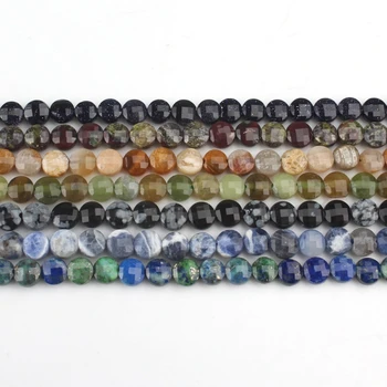 4*4 mm prirodni kamen ludi cut-Agatha plava pijesak Pahuljica Ясперс okrugli slobodan perle za DIY nakit narukvica 15 inča