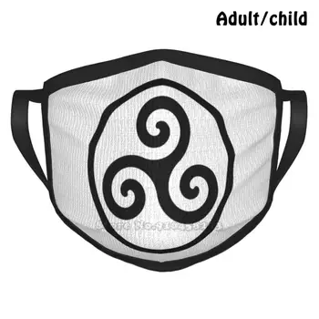 Triskele ( Triskell ) Brittany Symbol Custom Design Face Mask For Adult Kids Anti Dust Brittany Flag Triskell Symbol Brittany