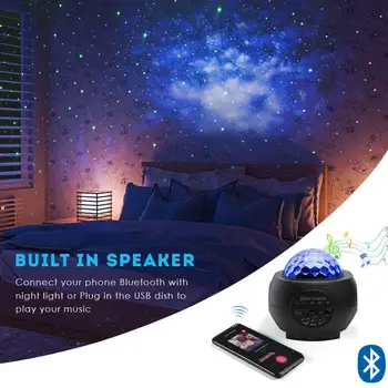 Šareni projektor zvjezdanog neba Blueteeth USB glasovno upravljanje music player LED Night Light USB punjenje Projekcija lampa dječji dar