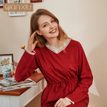 Jesen je novi seksi Čipke пижамный odijelo s V-izrez i dugim rukavima za žene