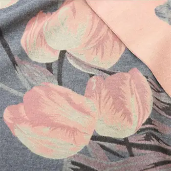 SupSindy ženski zimski šal debeli mekani topli kašmir vuneni šal za žene luksuzni brand moda Tulipana cvijeće Šal sive marame