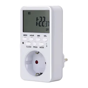 EU Plug Digital Electronic Timer Switch Time Relay 230V Kitchen Timer 12/24 Hour Programmable Timing Socket Switch Controller