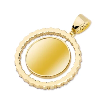 JINAO Custom Made Photo revolving obostrani medaljonima privjesak ogrlica s 4 mm teniske lancem Cirkon gospodo hip-hop nakit