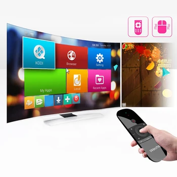W1 2.4 G Bežična mini tipkovnica Air Mouse Smart Remote Control za Smart TV, Android TV Box Fire TV tipkovnica s dvostrukom funkcijom