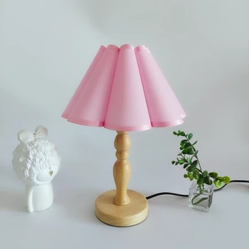 Među nama Xianfan Korean solid wood gourd Lamp base platno vintage lampshade lampe za spavaće sobe, radne lampe u tiffany lamp