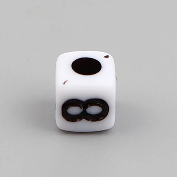 1000 kom akrilne perle kvadratnom crna i bijela nasumično predložak za nakit DIY zaključke oko 5 mm x 5 mm, otvor: oko 2 mm