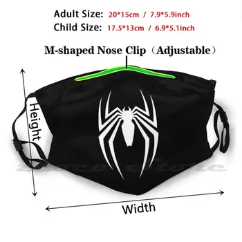 Spider Stih Logo Mask DIY Washable Filter Pm2.5 Usta Trending Into The Spider Stih Comics Miles Morales