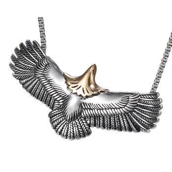 Посеребренная nehrđajućeg čelika Eagle Hawk muškarci privjesak ogrlica ljubimac ptica punk muški nakit ne nestaju poklon trgovina na Veliko Dropshipping