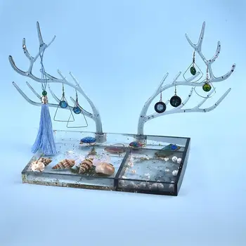 Silikonski kalup Božić stil Rog grane stabla nakit stalak za izložbe robe DIY smole Crystal epoksida nakit polica kalup alati