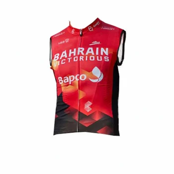 2021 new pro team Bahrain Red Windproof cycling vest breathable windvest sleeveless maillot MTB Ropa Ciclismo windstopper gilet