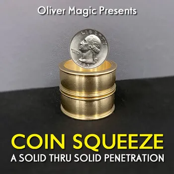 Zlatnik Iscijediti by Oliver Magic Gimmick Close up Magic Tricks A through Solid Solid Penetration Illusions Mađioničar Coin Magia Zabava