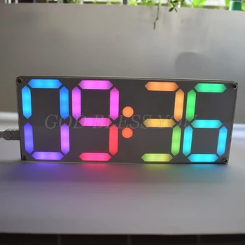 Veliki inčni rainbow boja digitalni cijevi DS3231 sat DIY kit s podesivim bojama e-komplet poklon pad isporuka