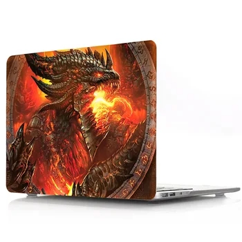Torbica za laptop MacBook Air Pro Retina 11 12 13 15 cm torba za Macbook A1707 A1706 A2159 3D vatru dinosaur Plamen tvrdi torbica
