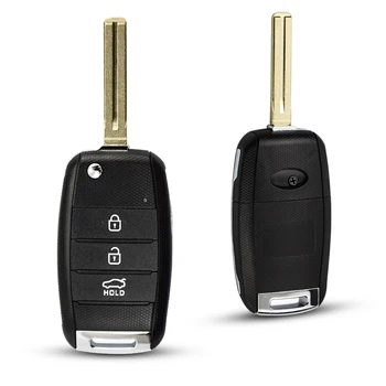 OkeyTech 3Button Remote Flip Car Key Shell For Kia K2 K3 K5 Rio 3 Hyundai Avante Replacement Case Cover Uncut Intermediate Blade