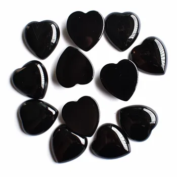 Prodaja na veliko 12 kom. / lot kvalitetan prirodni crni oniks oblik srca кабошоны perle za izradu nakita 25 mm besplatna dostava
